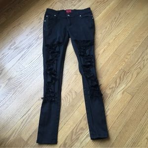 TRIPP NYC DISTRESSED SKINNY JEANS